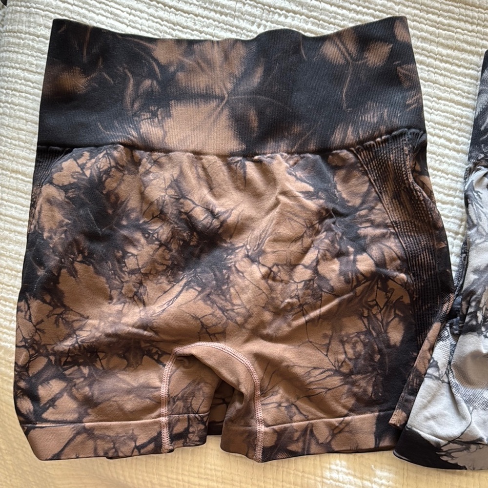 Ovesport Tie-Dye seamless Biker Shorts set of 3